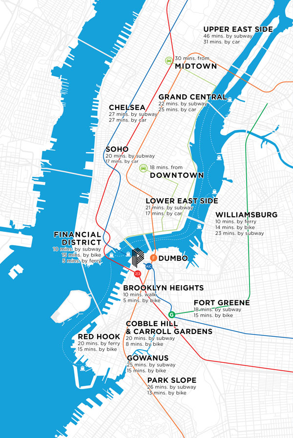 Map of Panorama Brooklyn location in DUMBO neighborhood NYC.